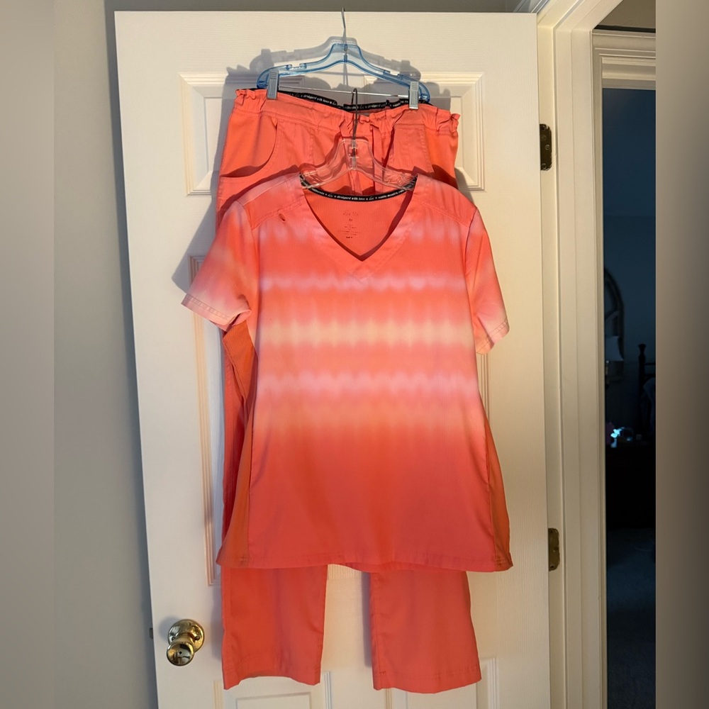 Koi Women's Orange Scrub Set